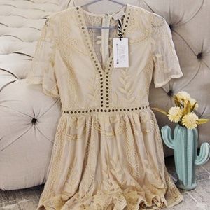 3 Pack! * Spool No.72 Boho Lace Romper in Sand